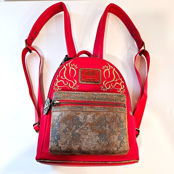 Loungefly Game of Thrones House Lannister Mini Backpack Red Gold main image 5